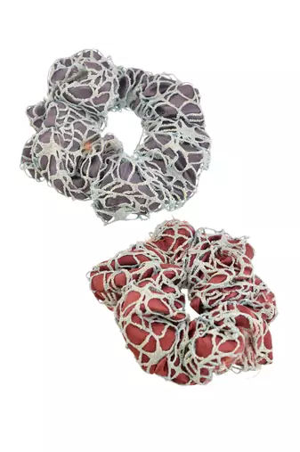Stain crochet hair rubberband scrunchies(set of 2)