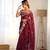 Maroon multy thread,sequance embroidery work georgette saree with blouse piece