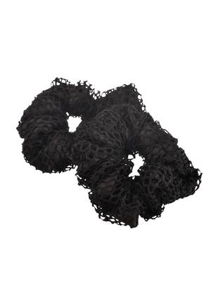 2 black satin crochet scrunchies 3