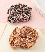 Set of 2 satin crochet scrunchies