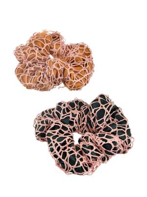 Set of 2 satin crochet scrunchies 2