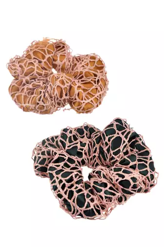 Set of 2 satin crochet scrunchies