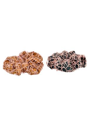 Set of 2 satin crochet scrunchies 3