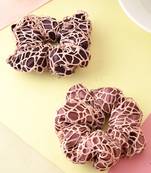 Set of 2 satin crochet scrunchies