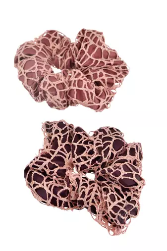 Set of 2 satin crochet scrunchies