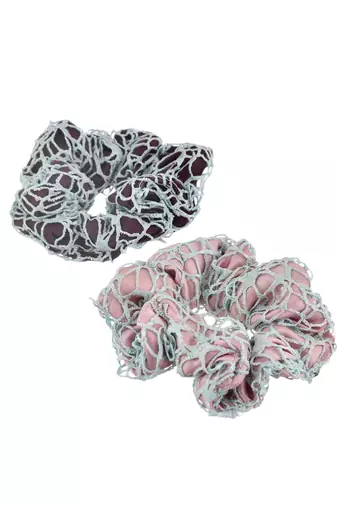 Set of 2 satin crochet scrunchies