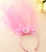 Hot pink lace hairband for girls