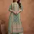 Sea green embroidered silk semi stitched salwar suit