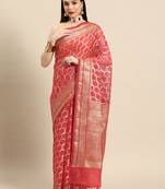 designer red silk saree