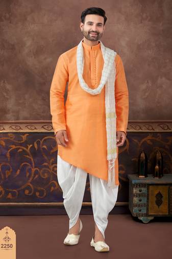 Cross design kurta dhoti set without dupatta