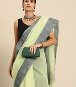 designer green silk saree