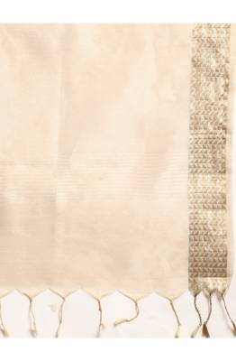 designer off-white organza saree 4