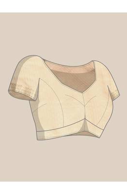 designer off-white organza saree 5