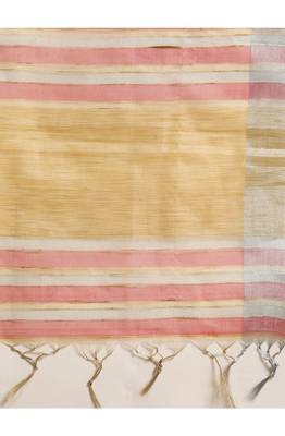 designer brown linen blend saree 4