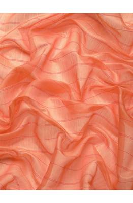 designer orange linen blend saree 4