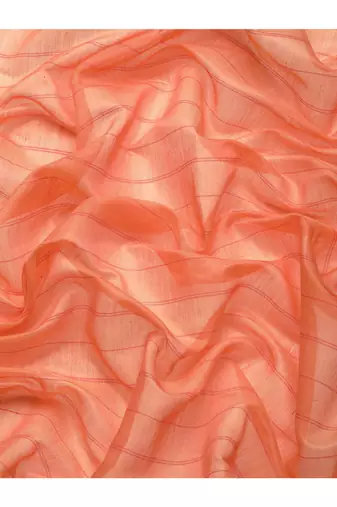 designer orange linen blend saree