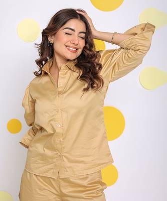 Beige summer relaxed collared everyday wear shirt 5