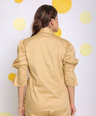 Beige summer relaxed collared everyday wear shirt 6