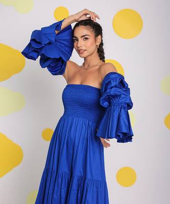 Royal blue 3 way styling summer maxi dress 4