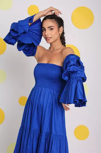 Royal blue 3 way styling summer maxi dress