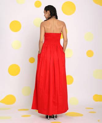 Red tube summer holiday wear long maxi party wear dress 6