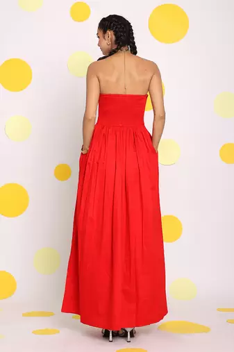 Red tube summer holiday wear long maxi party wear dress