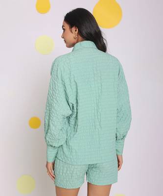 Light green summer relaxed collared everyday wear shirt 6