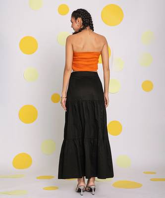 Orange tube bralette bust fitted 100% cotton resort wear crop top 5