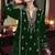 Green embroidered velvet semi stitched salwar suit