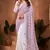 Designer lavender white resham embroidery work georgette saree