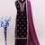 Purple Velvet Zari Hand Embroidered Wedding Salwar Kameez Suit (Without Potibag)