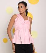 Solid baby pink bust fitted 100% cotton top