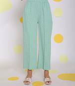 Light green summer relaxed wide leg everyday wear pants