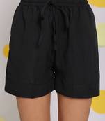 Black summer relaxed casual high waist shorts