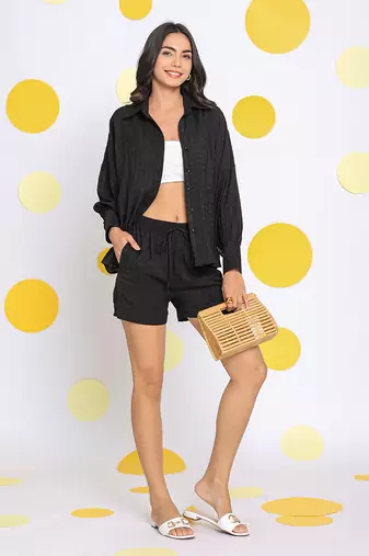Black summer relaxed casual shorts