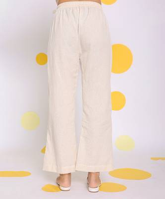 Off white summer relaxed wide leg linen pants 5