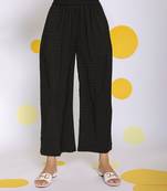 Black summer relaxed wide leg everyday wear pants