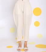 Off white summer relaxed formal linen pants