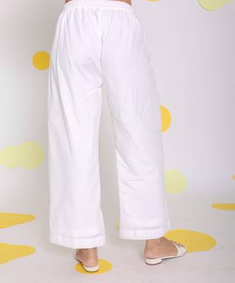 White summer relaxed wide leg formal linen pants 6