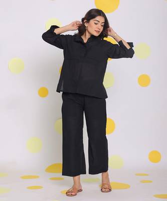 Black relaxed wide leg summer formal linen pants 3
