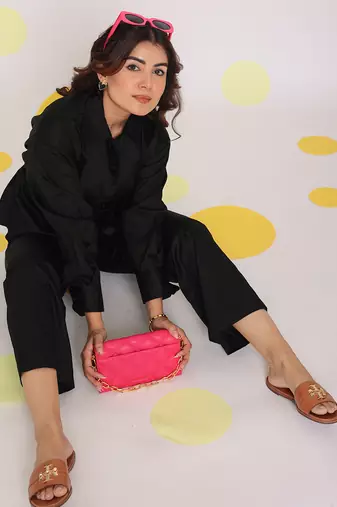 Black summer relaxed wide leg everyday wear 100% cotton pants