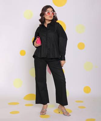 Black summer relaxed buttoned everyday wear 100% cotton pants 3