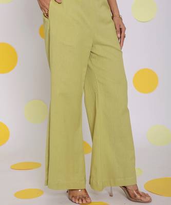 Light green summer relaxed high waist pant linen pant 3