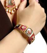 Multicolor kundan and polki bracelet