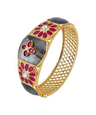 Multicolor kundan and polki bracelet 2