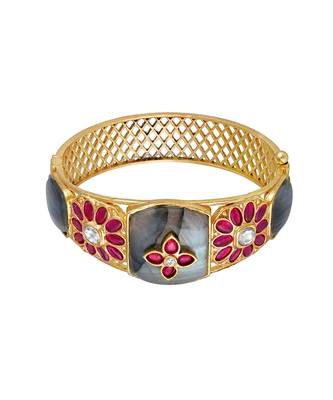 Multicolor kundan and polki bracelet 4
