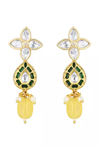 Cream kundan and polki necklace set