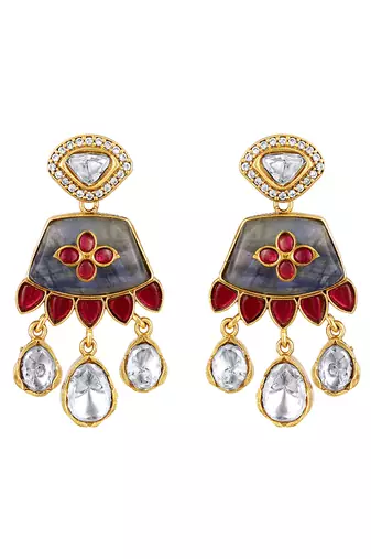 Multicolor kundan and polki necklace set
