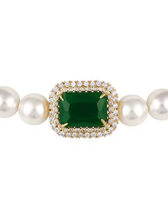 Green kundan and polki necklace 3