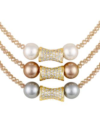 Gold finish kundan and polki necklace 2